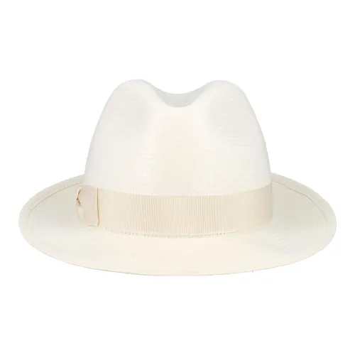 Borsalino Straw Cylinders Unisex Beige