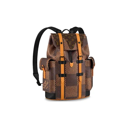 LOUIS VUITTON Nigo Collaboration CHRISTOPHER Холст Рюкзак Мужской Коричневый