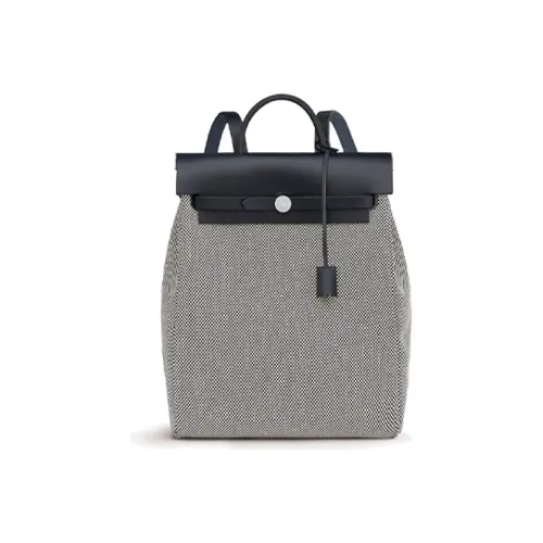 HERMES Herbag Zip Холщовая сумка Рюкзак Унисекс Серый
