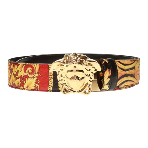 VERSACE Medusa Ремни из коровьей кожи Мужской Черный Ширина 3,8 см