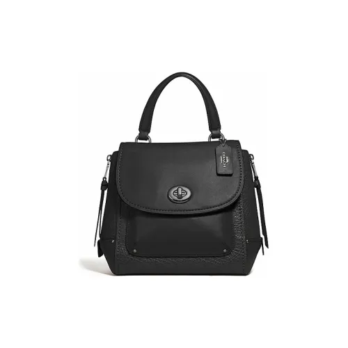 COACH Faye Suede Leather Backpack Women's Black