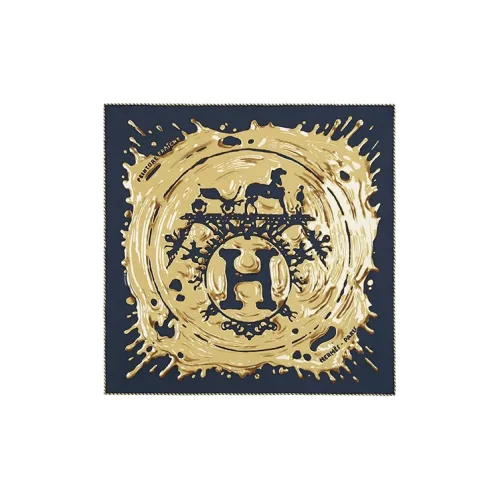 HERMES Шелковые шарфы Синий Унисекс