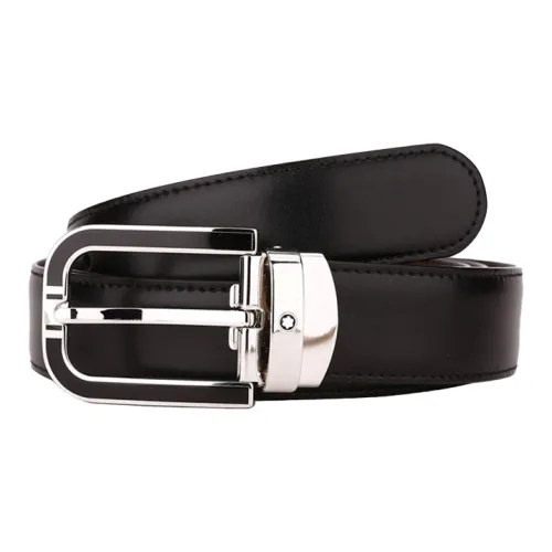 MONTBLANC Кожаные ремни Мужской Черный Коричневый 3 см