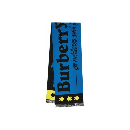 Burberry Вязаные Шарфы Унисекс Средний Синий Тон