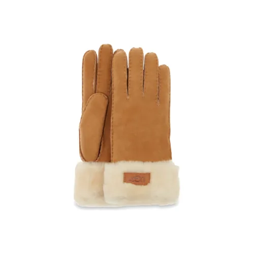 UGG Кожа Перчатки Коричневый Женские