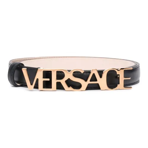 VERSACE Ремни из коровьей кожи, черные, мужские