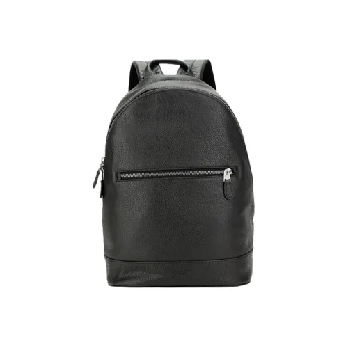 COACH West Litchi Grain Leather Backpack Large Men's Black