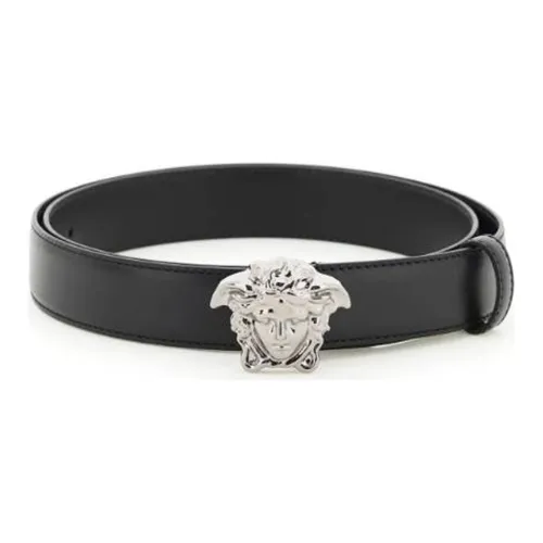 VERSACE Кожаные ремни Унисекс Черный 4CM