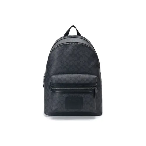 COACH ACADEMY Canvas Leather Backpack Large Men's Charcoal Black