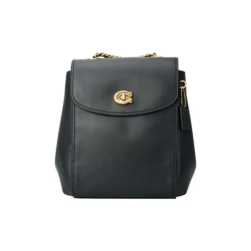 COACH Рюкзак из коровьей кожи маленький женский черный