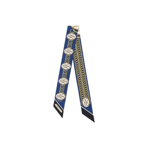 HERMES Маленькие шелковые шарфы унисекс морской синий черный золотой