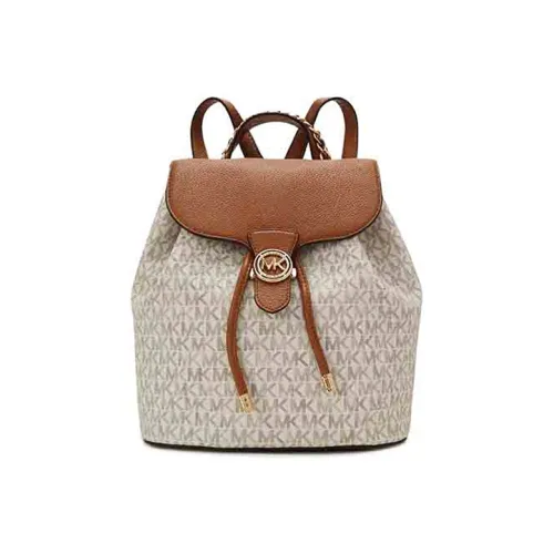 MICHAEL KORS Mina Коровья кожа искусственная кожа рюкзак большой женский ванильный белый и коричневый