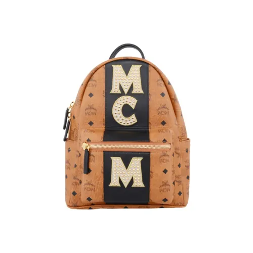 MCM Stark Visetos Рюкзак из искусственной кожи женский цвет коньячный коричневый