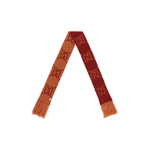 GUCCI Вязаные шарфы Апельсин/Красный Унисекс