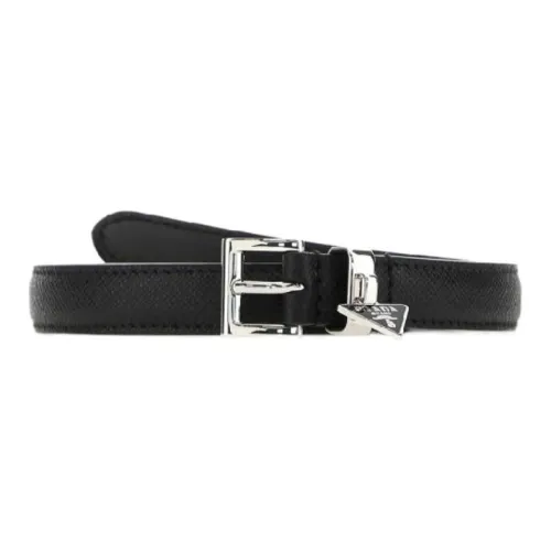 Prada Saffiano Кожаные ремни Черный Женские