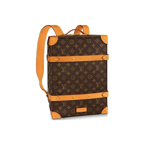 LOUIS VUITTON Основная часть Холст с кожей Мягкая Коробка Рюкзак Мужской Коричневый