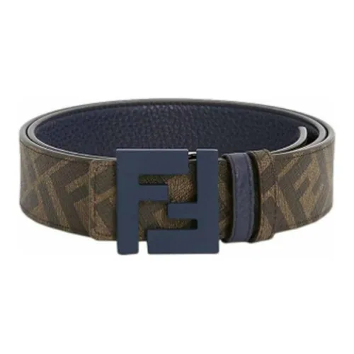 FENDI Classic Monogram Double F Double-Sided Smooth Clasp Belt Men's 3,5cm