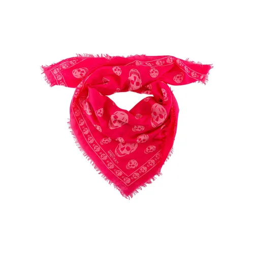 Alexander McQueen Шелковые шарфы Розовый Унисекс