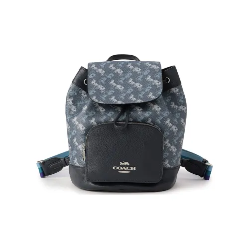 COACH Jes PVC Ведрообразная Сумка Рюкзак Средний Женский Синий Серый