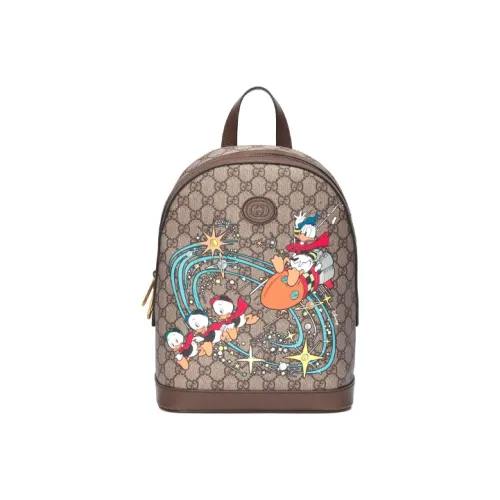 GUCCI Disney Коллаборация GG Supreme Холст с кожей Рюкзак Маленький Унисекс Эбеновый