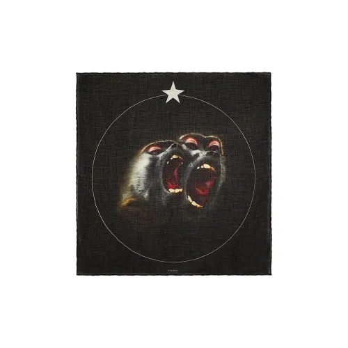 Givenchy Шерсть Шелковые шарфы Черный Унисекс