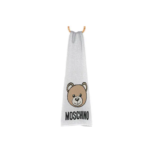MOSCHINO Вискоза Вязаные шарфы Серый Унисекс