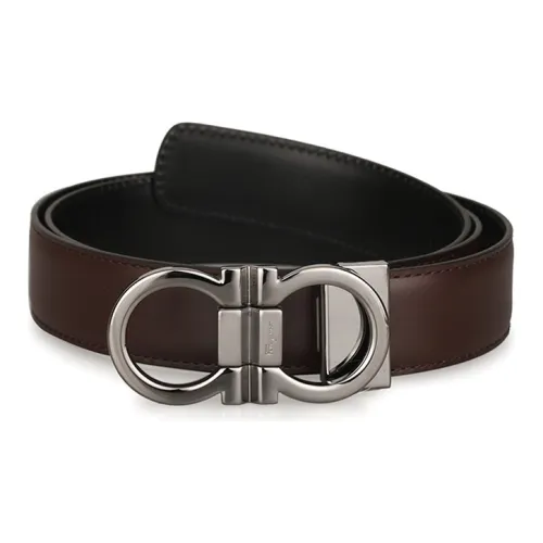 Ferragamo Ремни из коровьей кожи Мужской Коричневый Черный Ширина 3 см