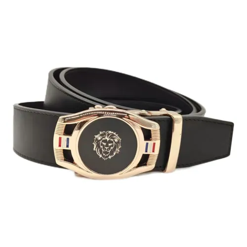 FREE RABBITⅡ Передний с животным узором автоматическая застежка ремни из коровьей кожи мужской черный