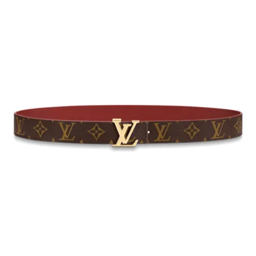 LOUIS VUITTON Двойной Sided Логотип Идентификация Кожаные ремни Женские