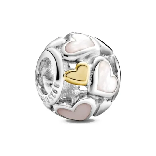 Pandora Стерлинговое серебро 925 пробы с 14ct Золото и Жемчужная раковина Ювелирные аксессуары Белый Женские