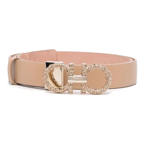 FERRAGAMO Телячья кожа Кожаные ремни Женские Светлый Умбра Ширина 2,5 см