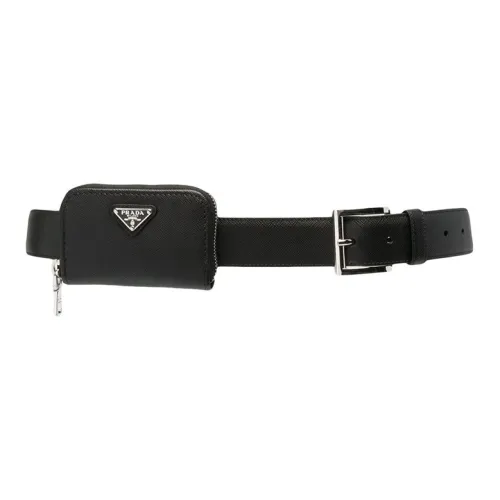 Prada Saffiano Кожаные ремни Черный Унисекс