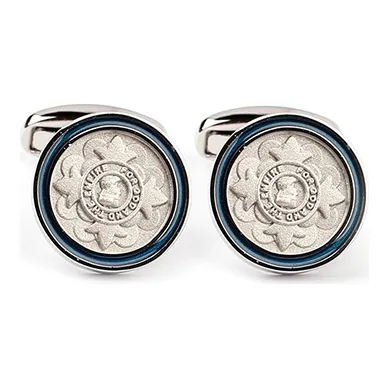 MUSTKOO Эмаль Белое Золото Покрытие Запонки Мужские