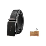 Гладкий черный ремешок, металлическая пряжка.