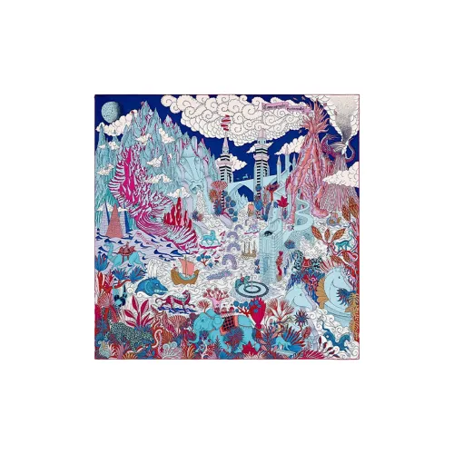 HERMES Шелковые шарфы Фиолетовый Женские