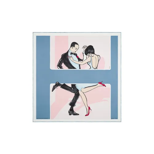 HERMES Swinging Saint Germain Шелковые шарфы Джинсовый синий Женские