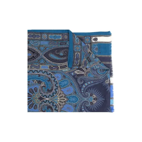 ETRO Шерсть Шарфы Синий Унисекс