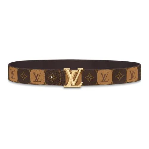 LOUIS VUITTON Ремни из коровьей кожи Мужской Коричневый Ширина 4CM