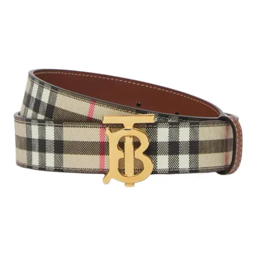 Burberry Vintage Collection Кожаные ремни Тибетский Бежевый/Коричневый/Золотой Женские