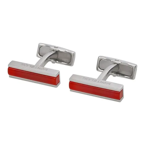 MONTBLANC Запонки из нержавеющей стали, серебряные, красные, мужские