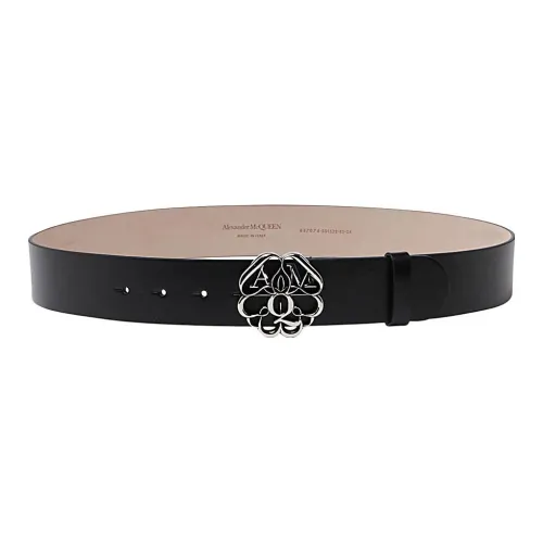 Alexander McQueen Ремни из коровьей кожи, черные, женские