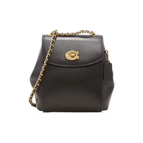 COACH Parker Коровья кожа Рюкзак Мини Женский Черный