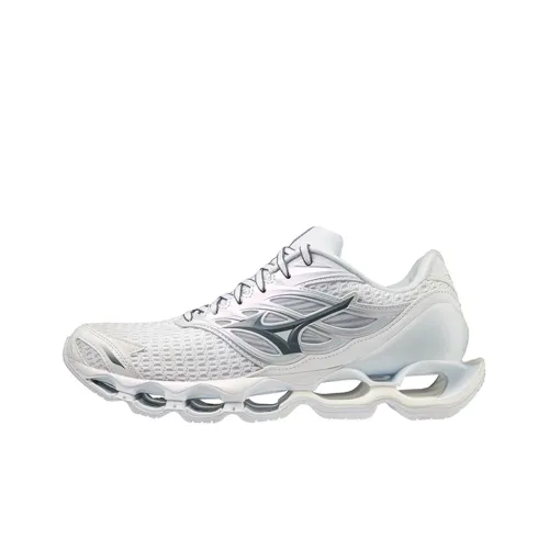 Mizuno Prophecy 11 Устойчивый к истиранию Дышащий Низкий Топ Тренировочные Беговые кроссовки Унисекс Белый Серый