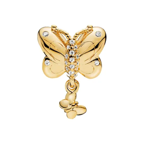 Pandora 18K Золотой Покрытый Серебряный Ювелирные Аксессуары Золотой Женские