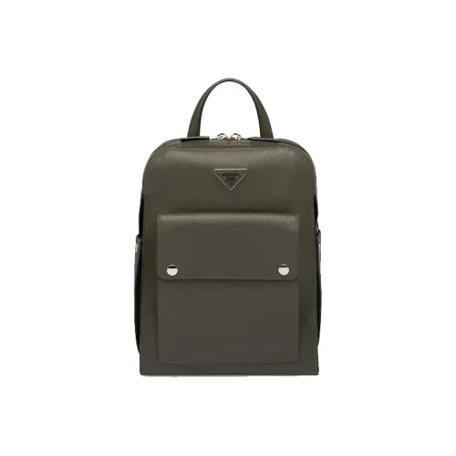 PRADA Рюкзак из коровьей кожи мужской камуфляж зеленый