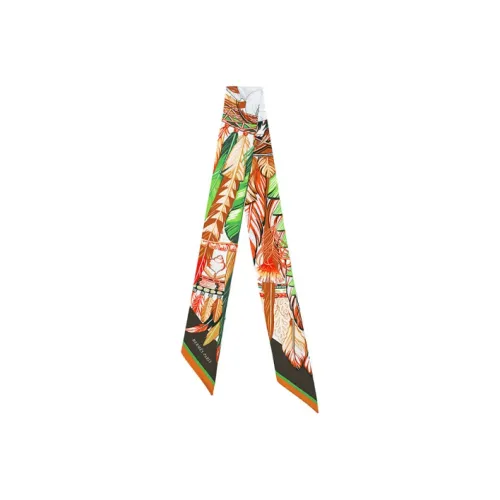 HERMES Шелковые резинки для волос коричневый унисекс