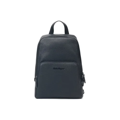 FERRAGAMO Рюкзак из коровьей кожи мужской черный