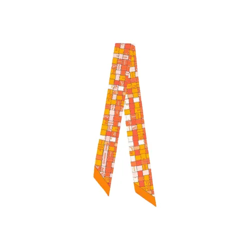 HERMES Twilly Шелковые шарфы Унисекс Оранжевый