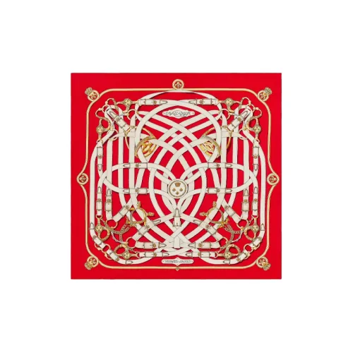 Hermes Cavalcadour Шелковая Палантина Красная Женская