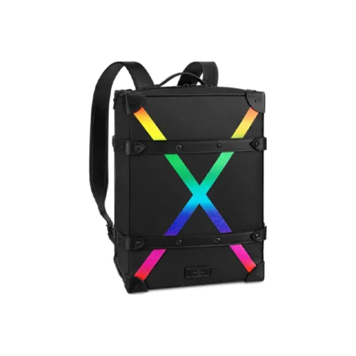 LOUIS VUITTON SOFT TRUNK Кожа Сумка для коробок Рюкзак Стандартный Мужской Черный Радужный
